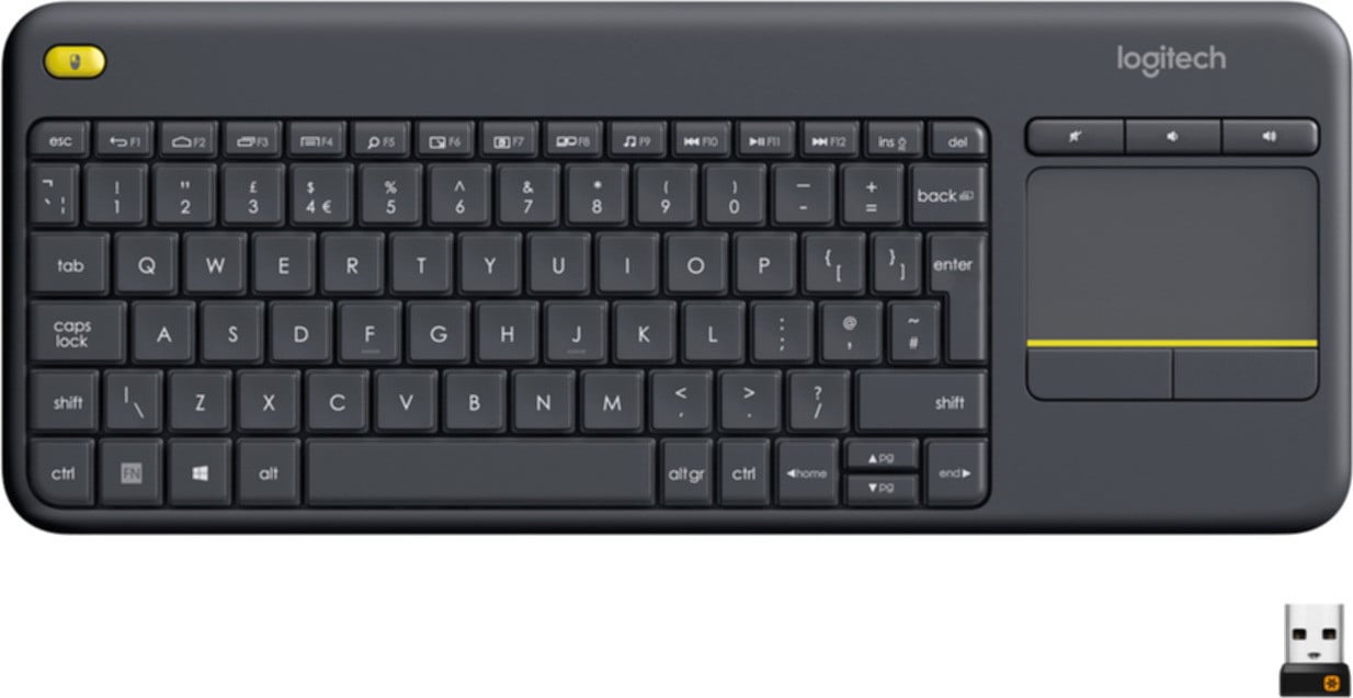 Logitech K400 Plus Draadloos Touch Keyboard - Zwart