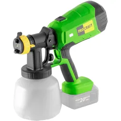 Procraft, Farbsprühsystem, PSE40bb Akku Farbspritzpistole 20 V + 1x Akku 2,0 Ah + Ladegerät