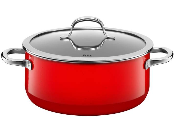 Bratentopf SILIT Passion red , rot, H:10,5cm Ø:24cm, Töpfe, Bratentopf, Made in Germany