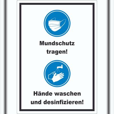 HB-Druck Mundschutz Händewaschen Aufkleber A9 (37x52mm)