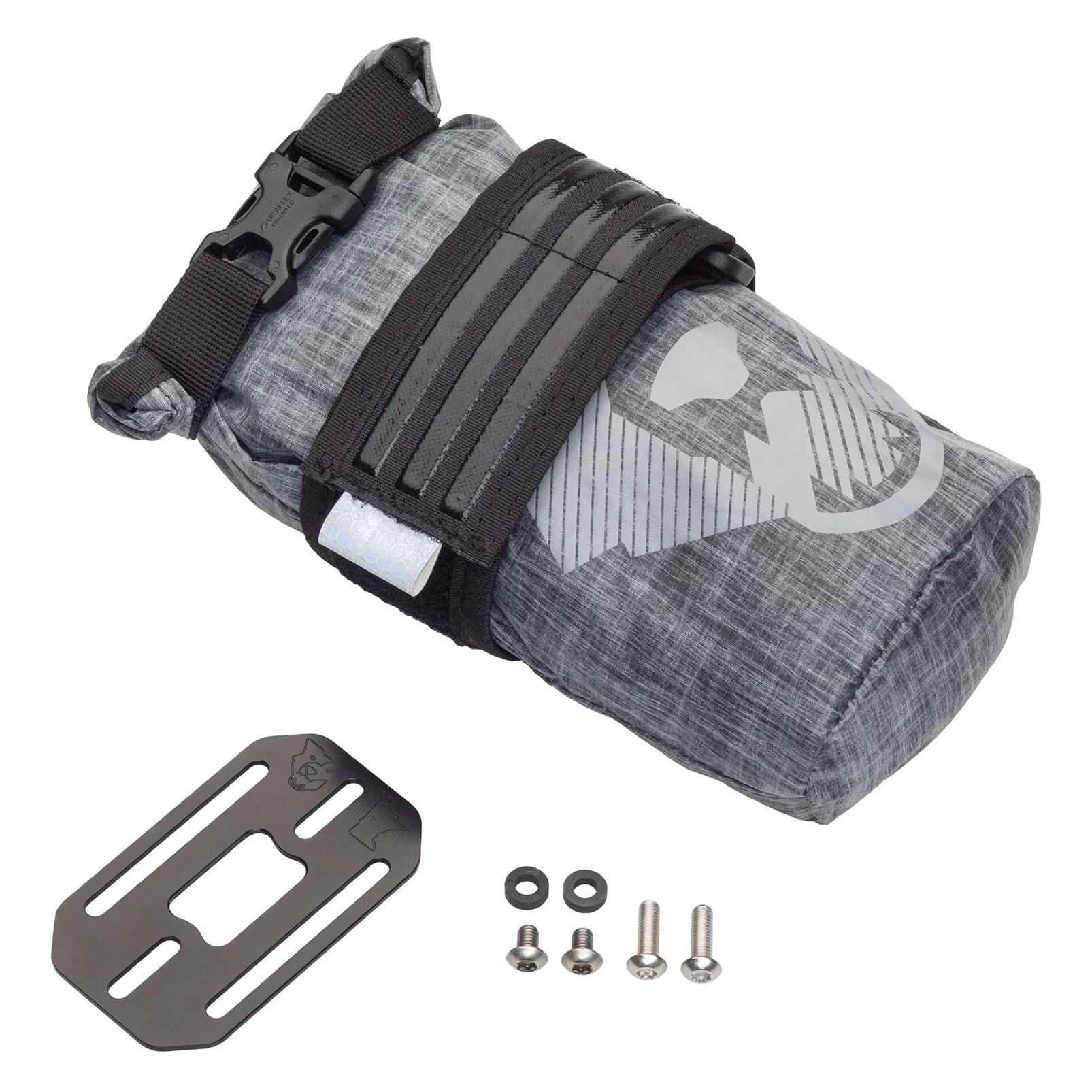 Wolf Tooth B-RAD TekLite Roll-Top Tasche, inkl. Montageplatte, 1.0L, grey/black (1 l, Rahmentasche) (TK-RTB-1L-ADPT)