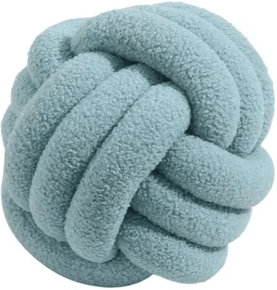 Inspire Picks Handwoven Knotted Ball Pillow Eco Friendly Decorative Plush Throw Cushion light Blue