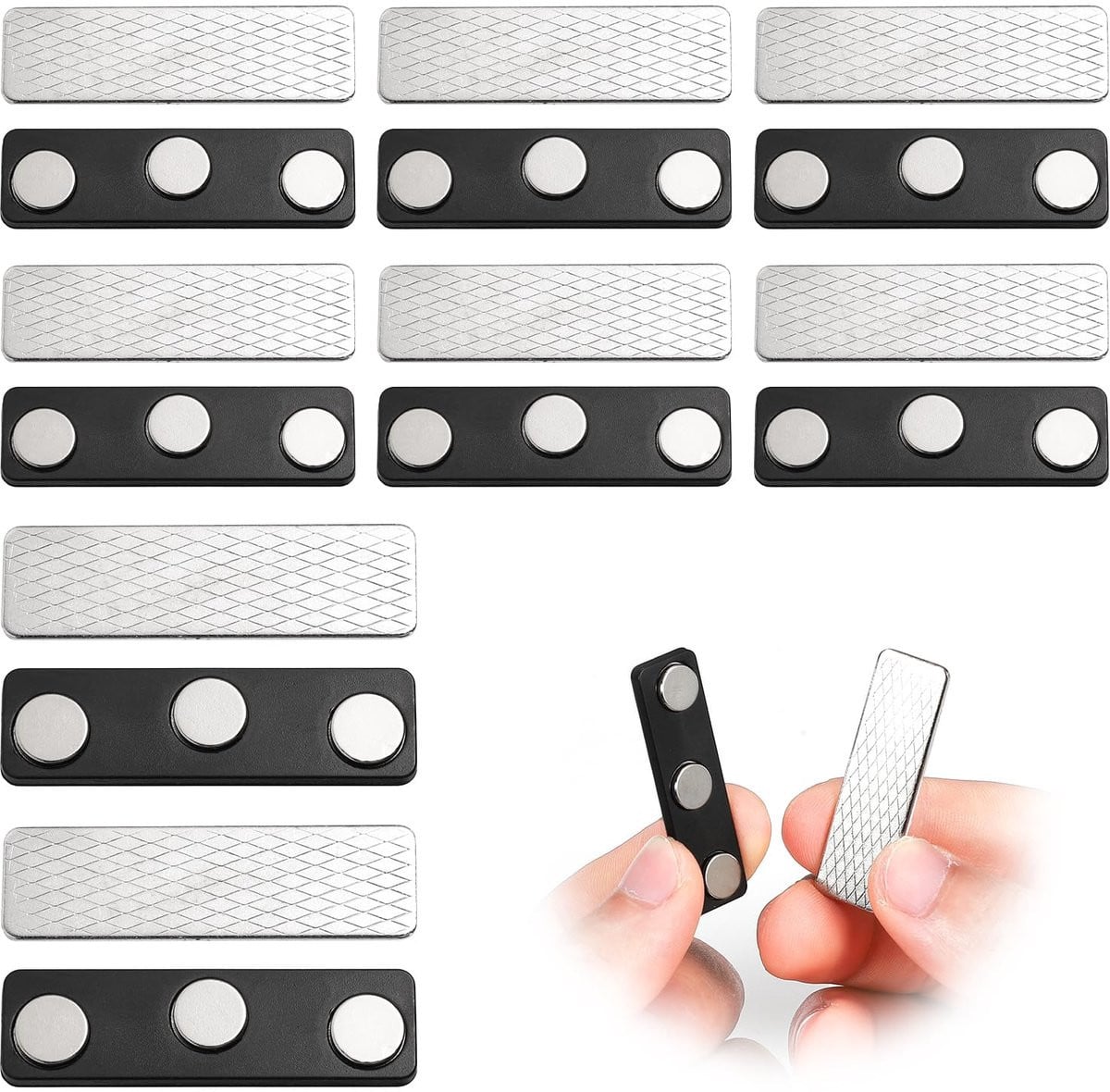 Set van 8 paar magnetische gordijnafsluitingen van roestvrij staal in zwart, wit of zilver