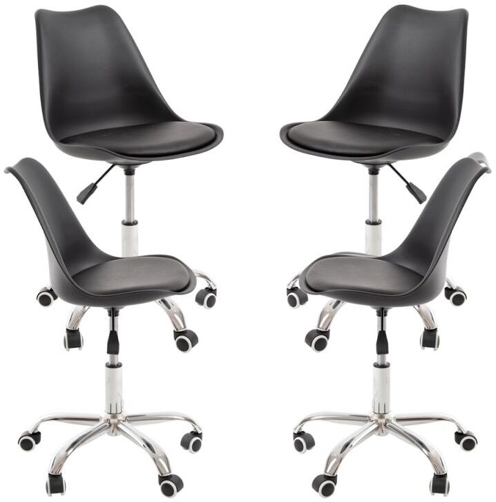 RegalosMiguel Pack 4 Sillas Neo - Negro