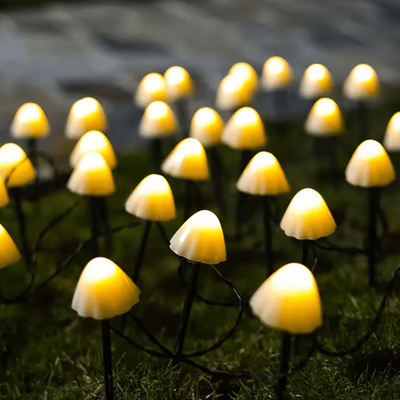Inspire Curations Solar Mushroom String Lights For Garden Pathway Decor warm White 11m 30ledx2