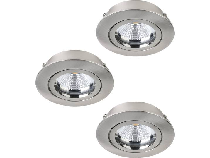 Tedo 1 LED Spot encastré set de 3 pièces / nickel mat