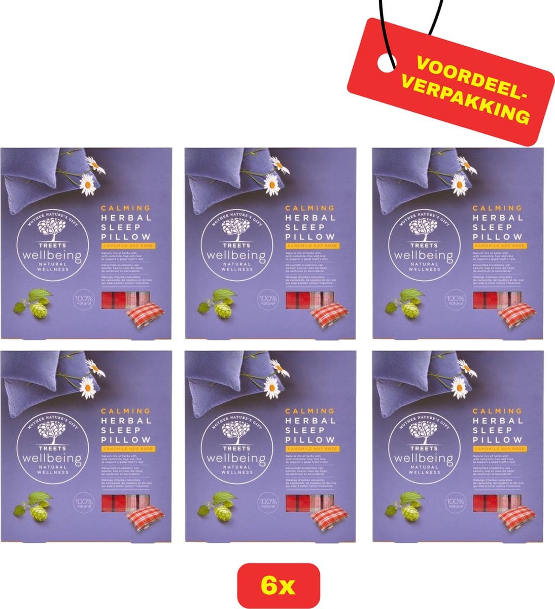 Treets Herbal Calming Sleep Pillow Kruidenmix Voordeelverpakking van 6 stuks