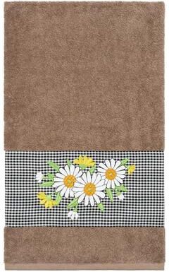 Authentic Hotel and Spa 100% Turkish Cotton Daisy Embellished Bath Towel