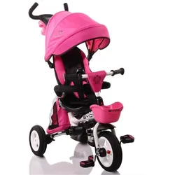 Byox Dreirad Flexy Lux 3 in 1 Tricycle, klappbar, Gummireifen, drehbarer Sitz pink