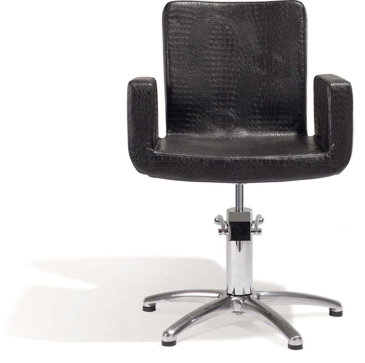 Sibel Attractio Friseurstuhl Kroco-Schwarz mit 5-Stern-Basis SN-0180527