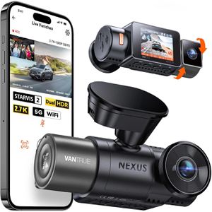 Vantrue Dashcam Nexus 2X, Auto, 2K Weitwinkel-Kamera 158°, Innenraumkamera 165°, WLAN & GPS