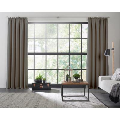 Vorhang WIRTH "Dim out, 1 Stück, nach Maß, verdunkelnd", grau, B:142cm H:255cm, Polyester, Gardinen, nach Maß