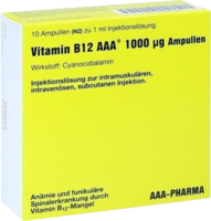 AAA - Pharma GmbH VITAMIN B12 AAA 1000 µg Ampullen Injektionslsg. 10X1 ml 04082176