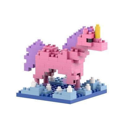 BRIXIES 220059 - Postkarte Einhorn, 3D Konstruktionsbausatz aus Ministeinen, 106 Teile