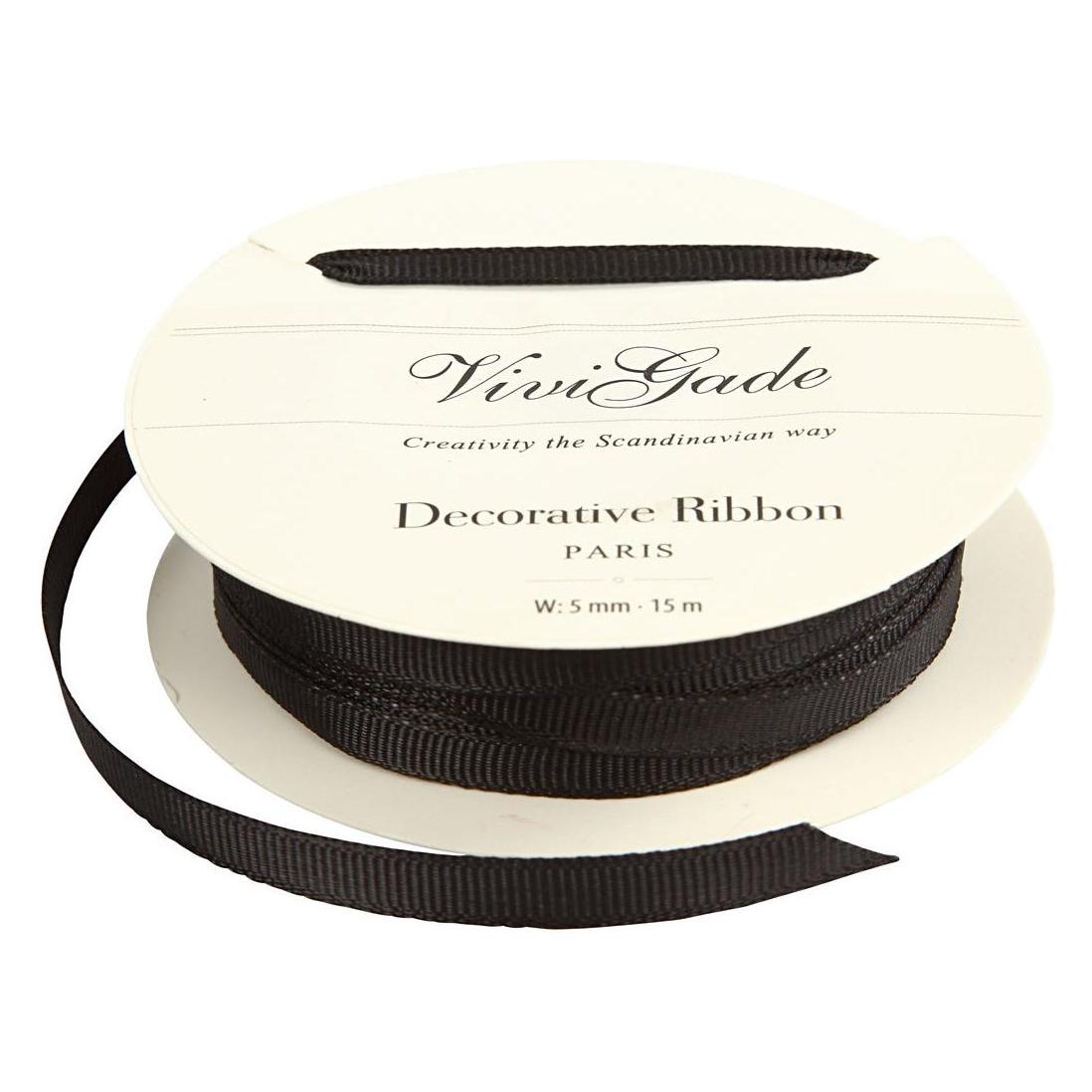 Creativ Company Textilband 15 m Schwarz (52480)