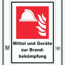 HB-Druck Mittel und Geräte zur Brandbekämpfung Aufkleber A4 (210x297mm)