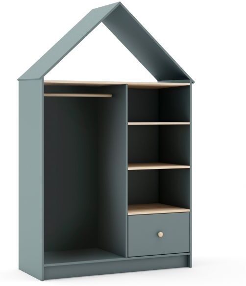 duehome Armario vestidor juvenil 110x180 cm Misty Cloud - Verde Salvia - Oak Soft