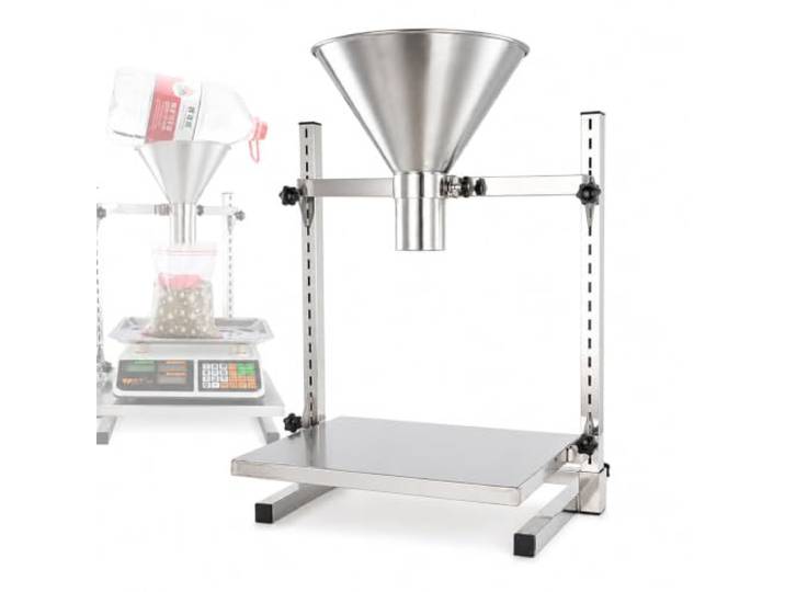 YIYIRAN Trichter Aus Edelstahl Mit Großem Durchmesser, Robuster Verpackungstrichter In Lebensmittelqualität, Höhenverstellbar, Mit Doppelhalterung/ablage, Hebeplattform, Manueller 4cm