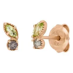 LEAF - OHRSSTECKER TWO GEMS - peridot - rosegold