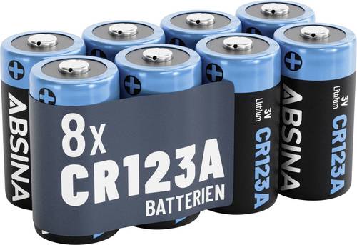 Absina Spezial-Batterie CR123A Lithium 1300 3V 8St.