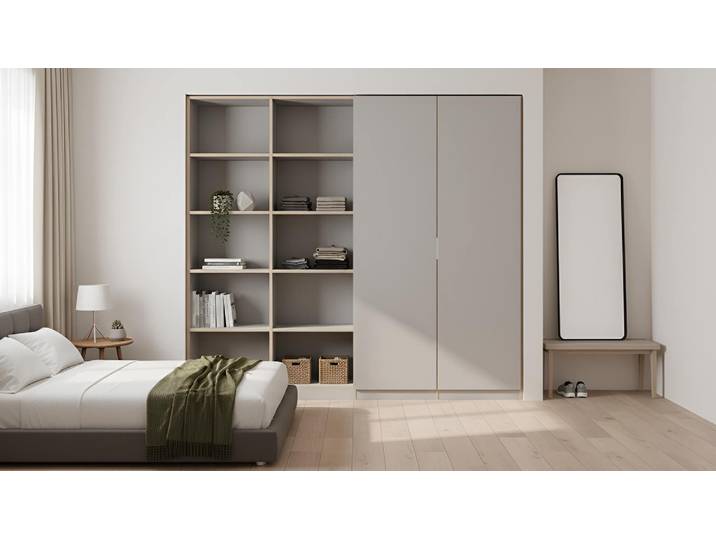 Begehbarer Kleiderschrank mit vielen Optionen Premium Dekore Grau Multiplex Kante