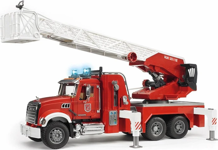 Bruder - MACK Granite Feuerwehrleiterwagen mit Wasserpumpe + L+S Modul