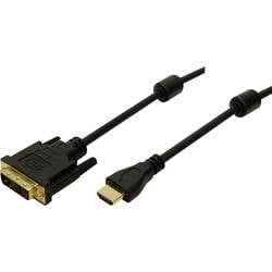 LogiLink HDMI / DVI Adapterkabel HDMI-A Stecker, DVI-D 18+1pol. Stecker 2.00 m Schwarz CH0004 HDMI-Kabel