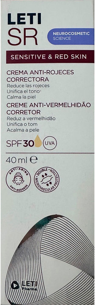 Leti Pharma Letisr Sensitive & Red Skin crema anti-rojeces correctora SPF30 40 ml