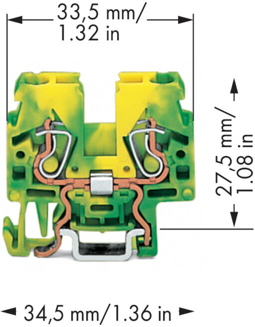 WAGO Bornier de terre 870-917 0,08-2,5 mm² vert-jaune (870-917)