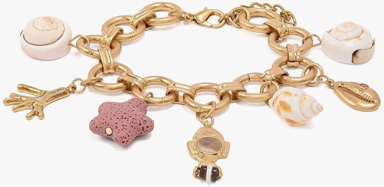 Parfois Pulsera de eslabones con charms decorativos. Blanco