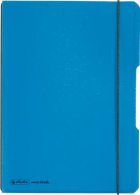 Herlitz Notizbuch my.book, Format DIN A5, Kunststoff, 40 karierte Blätter, blau