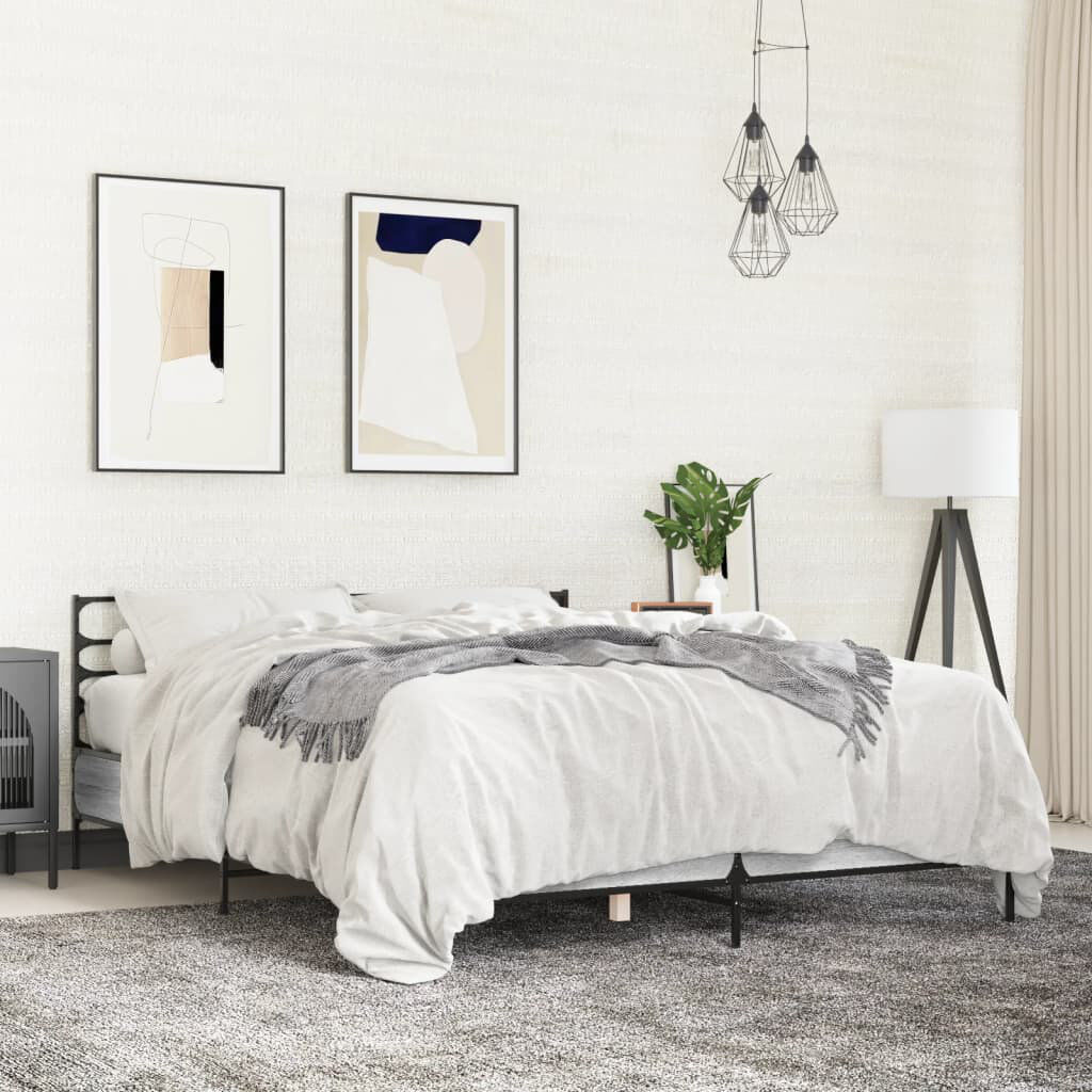 Borough Wharf Achillefs Open-Frame Bed Grey Sonoma Double (4'6)