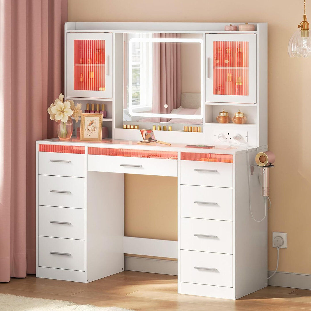 Metro Dressing Table White 140cm H X 110cm W X 40cm D