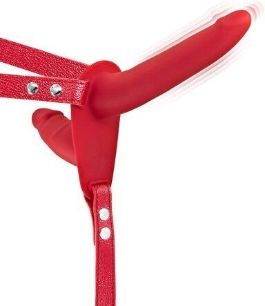 Fetish Tentation Double Gode Ceinture Rouge Vibrant USB