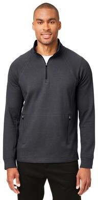 North End NENE200 Men's Rhythm Waffle Quarter-Zip Pullover T-Shirt in Carbon size 2XL   60/40 Cotton/Polyester NE200