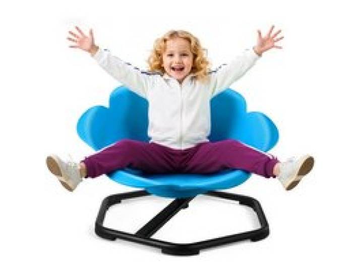 VEVOR Kinderdrehstuhl sensorischer Drehstuhl zylinderförmig, 100 kg Tragkraft, sensorisches Spielzeug mit rutschfester Metallfuß, zur Förderung von Koordination Gleichgewicht Konzentration, Blau