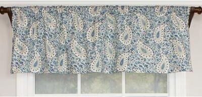 RLF Home Paisley Verveine Straght Window Valance - BlueJay