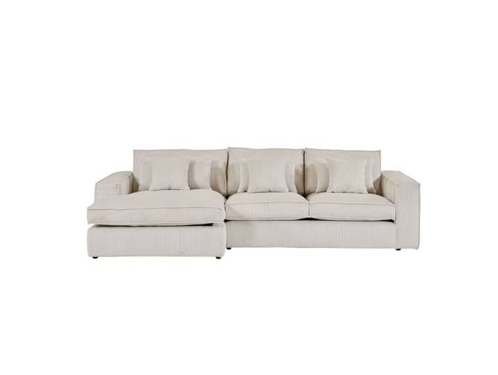 Canapé d'angle méridienne gauche CLOUD tissu ecru