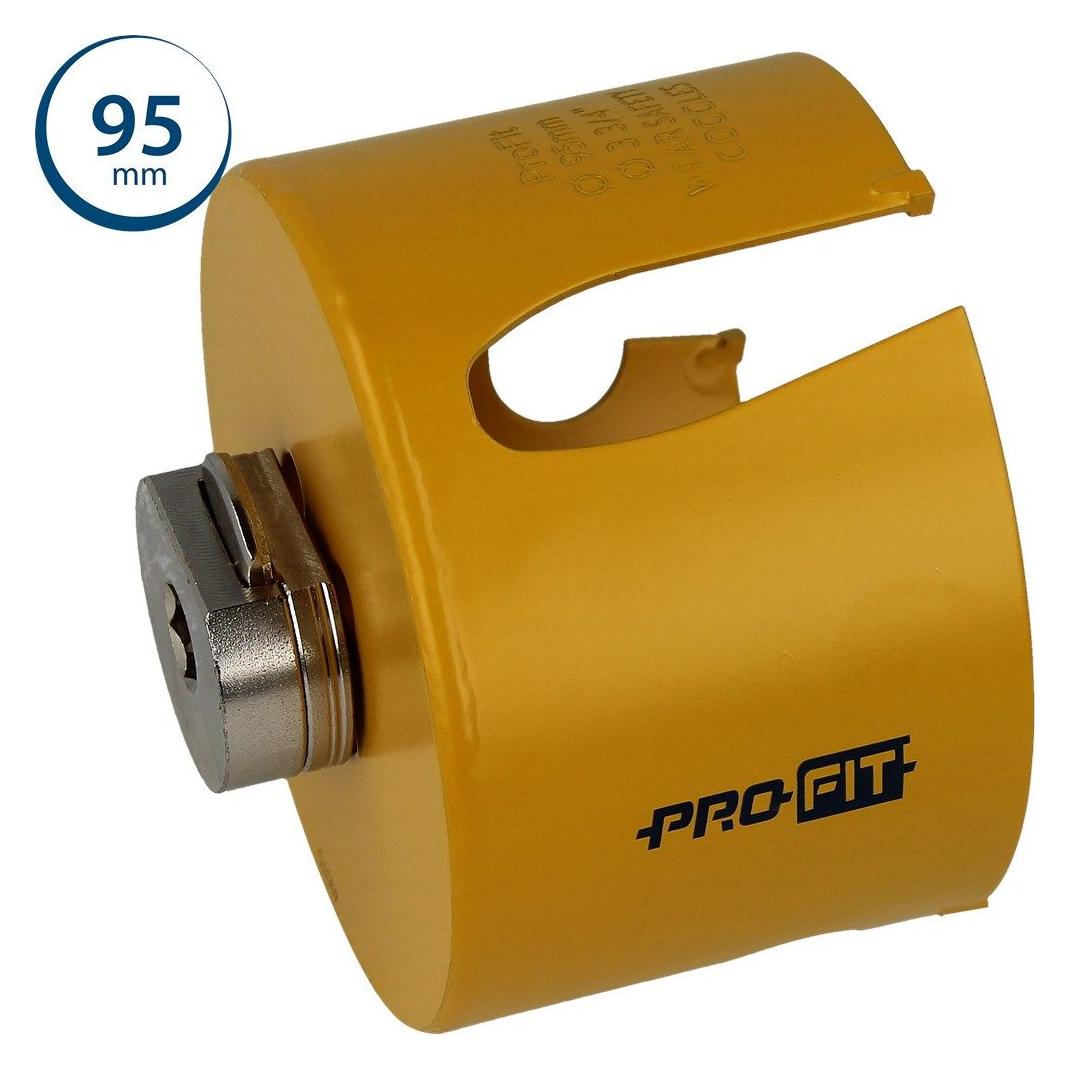 Pro-Fit Lochsäge für alle Holzwerkstoffe Mauerwerk und Gips Tiefe 52 mm ø95 mm (95 mm) (09081095)