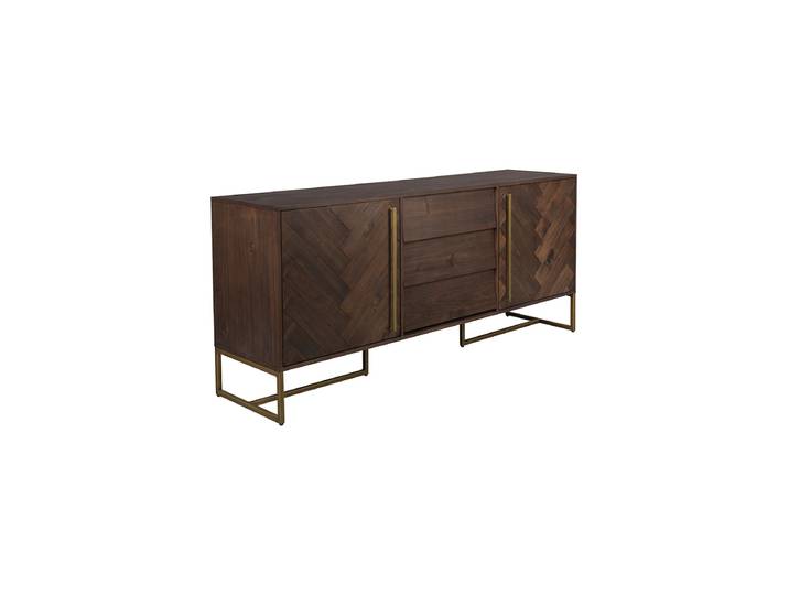 Design Sideboard „Class“ Dunkelbraun, Gold Dutchbone