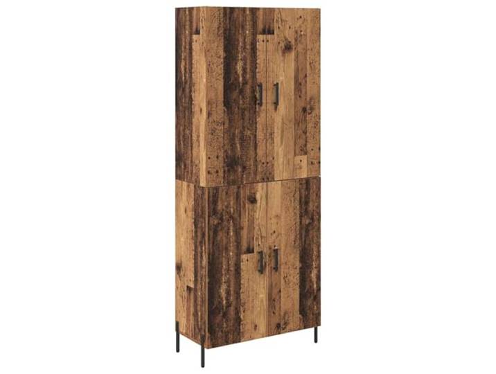 Kaorsrow Highboard Wandmontiert Altholz 69,5x34x180cm Holzwerkstoff Wandmontierter Schrank in Altholz-Optik für Wohnzimmer und Flur. Schafft freie Bodenflächen und viel Stauraum.