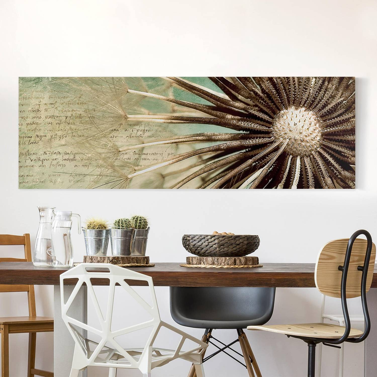 home24 Closer than before abstracte wanddecoratie met geweven stof in meerdere kleuren, 90 x 30 cm
