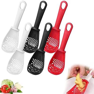 6-teiliges multifunktionales Küchenhelfer-Set – Kochlöffel, Suppenkelle, Sieblöffel, Kartoffelstampfer, hitzebeständig, langlebig praktische Küchenutensilien