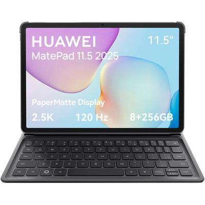 HUAWEI Tablet "MatePad 11,5" 2025, PaperMatte Display, 8G+256G, inkl. Black Keyboard", schwarz (space grau), 8 GB, Tablets_EBookReader, PaperMatte Display, 10.100 mAh Akku, inkl. Black Keyboard