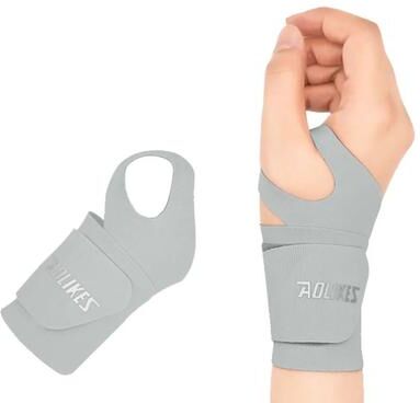 Uplift Essentials Ultra Thin & Soft Elastic Wrist Support Wraps gray l