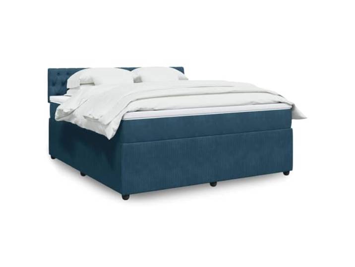 RJPLMFV Lattenrost mit Matratze, Veloursblau, 180 x 200 cm Individuelle Taschenfedern, abnehmbarer und waschbarer Matratzenauflage, individuelle Unterstützung, atmungsaktiver Komfort