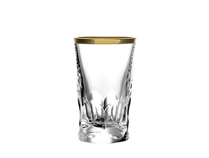 ARNSTADT KRISTALL Shotglas Schnapsglas Stamper Palais Gold (8 cm) Kristallglas Mundgeblasen · von Hand geschliffen · Made in Germany · inkl. 24 Karat Goldrand