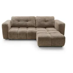 ECKSOFA ARTE 02 Braun Chenille mit Schlaffunktion