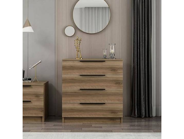 Dmora Kommode Sulafat 73x42x77h cm Braun 5 Schubladen
