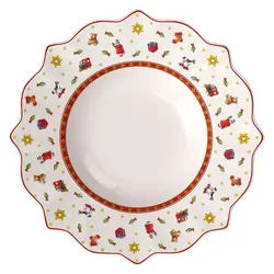 6x Villeroy & Boch Suppenteller weiss Toy's Delight, Teller, Weiss, Rot